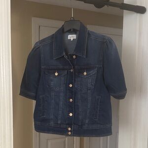 Nicole Miller Blue Denim Jacket with Gold Accents